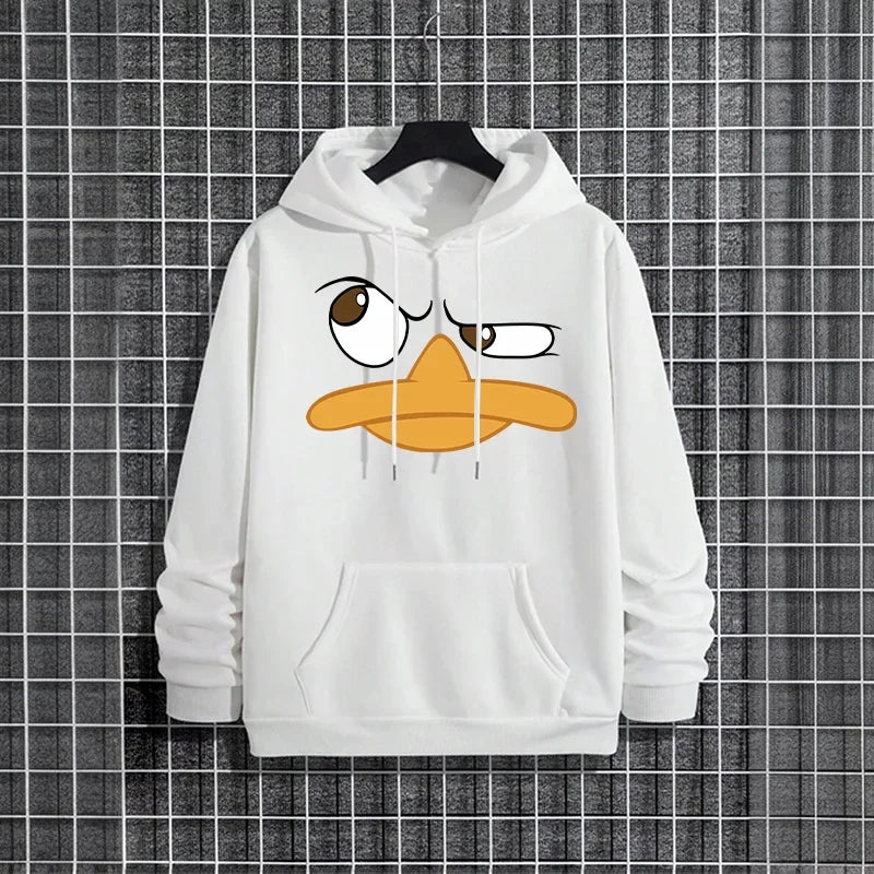 Funy Cartoon Duck Men Hoodies Male Trendy Casual Autumn Winter Style Hoody 2025 Streetwear Fashion Hip Hop Hooded Sweatshirt