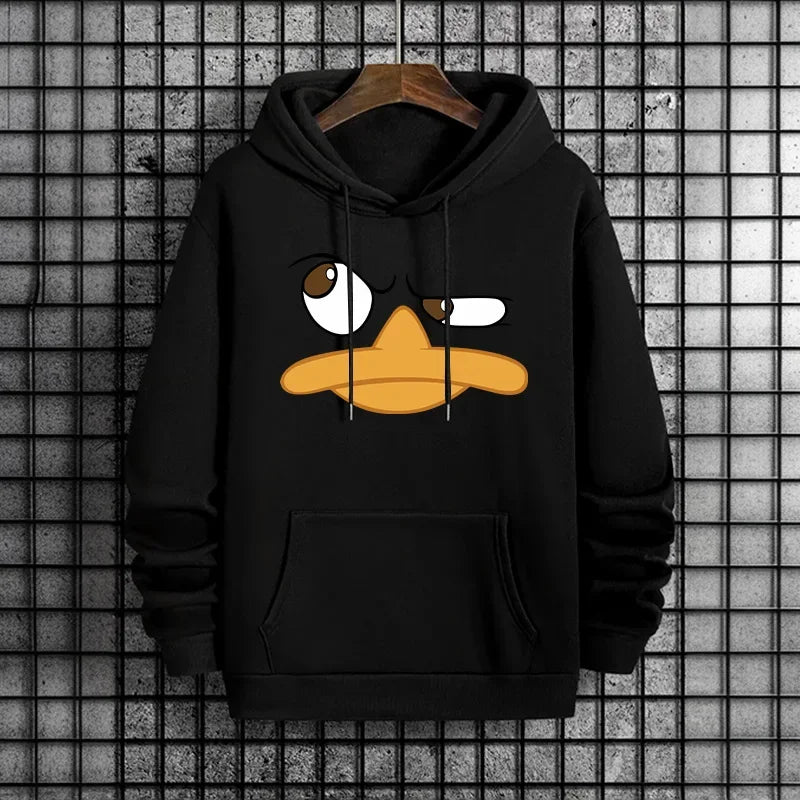 Funy Cartoon Duck Men Hoodies Male Trendy Casual Autumn Winter Style Hoody 2025 Streetwear Fashion Hip Hop Hooded Sweatshirt