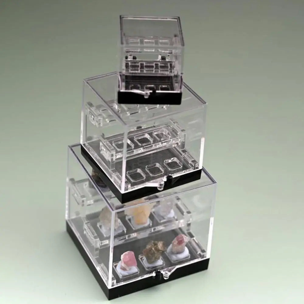 Acrylic Crystal Display Case Display Holder Organizers Stones Rocks Gemstones Collection Three-layer Display Rack Container