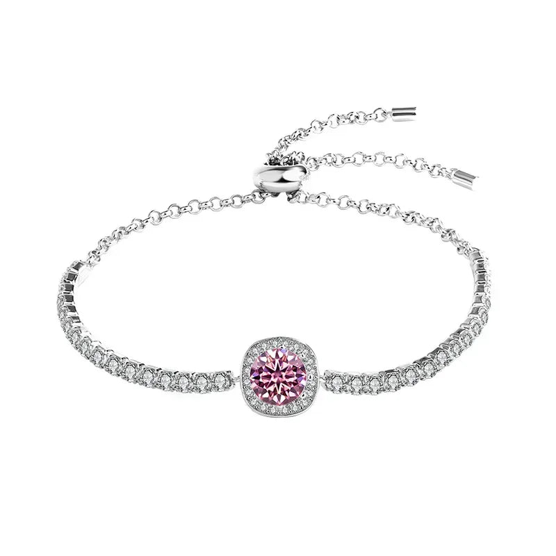 Pulseira Moissanite 1ct Prata 925 Feminina