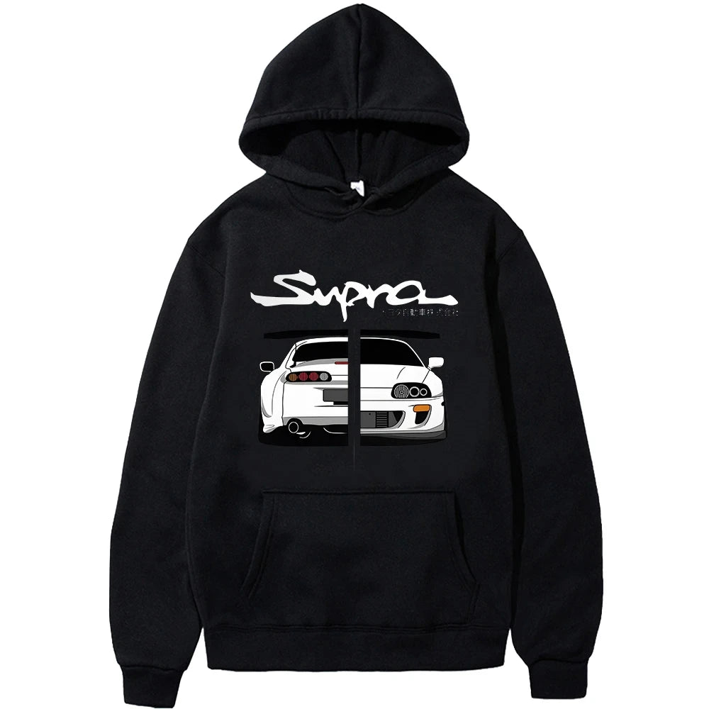 Graphic Hoodies Supra letter Printed Harajuku Fashion Black Popular Sudadera Con Capucha Hombre Men Sudadera Con Capucha