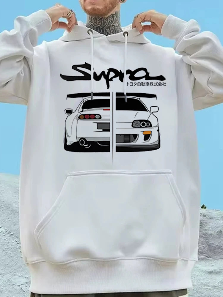 Graphic Hoodies Supra letter Printed Harajuku Fashion Black Popular Sudadera Con Capucha Hombre Men Sudadera Con Capucha