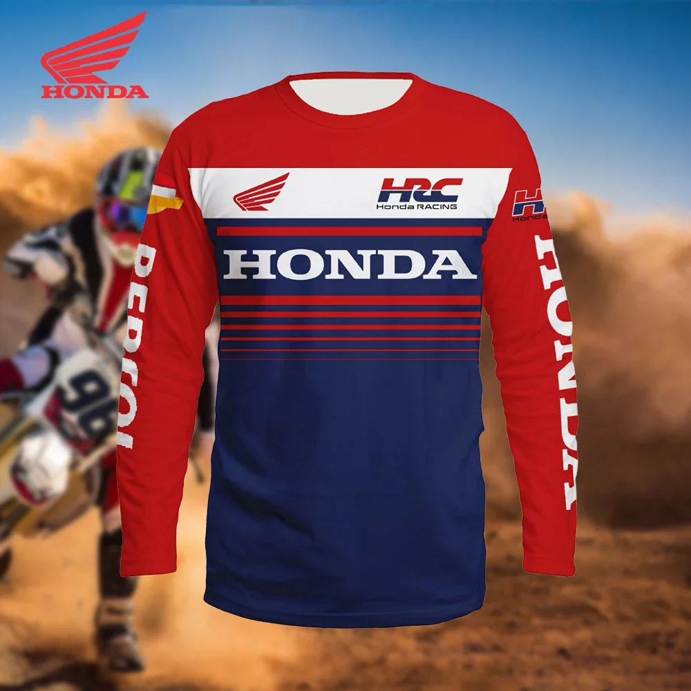 Honda 2026 Summer New Off-Road Motorcycle Riding T-Shirt Breathable Sportswear Men and Women Riding Clothes