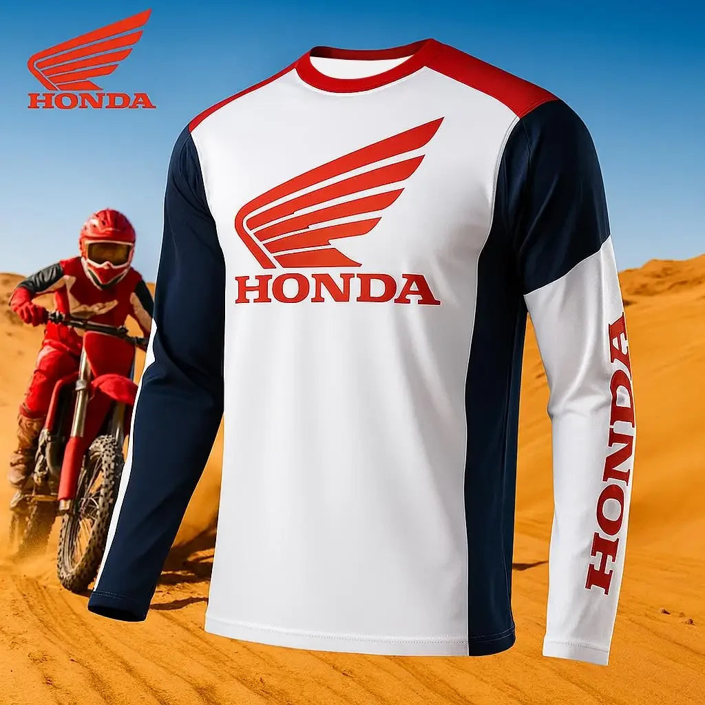 Honda 2026 Summer New Off-Road Motorcycle Riding T-Shirt Breathable Sportswear Men and Women Riding Clothes
