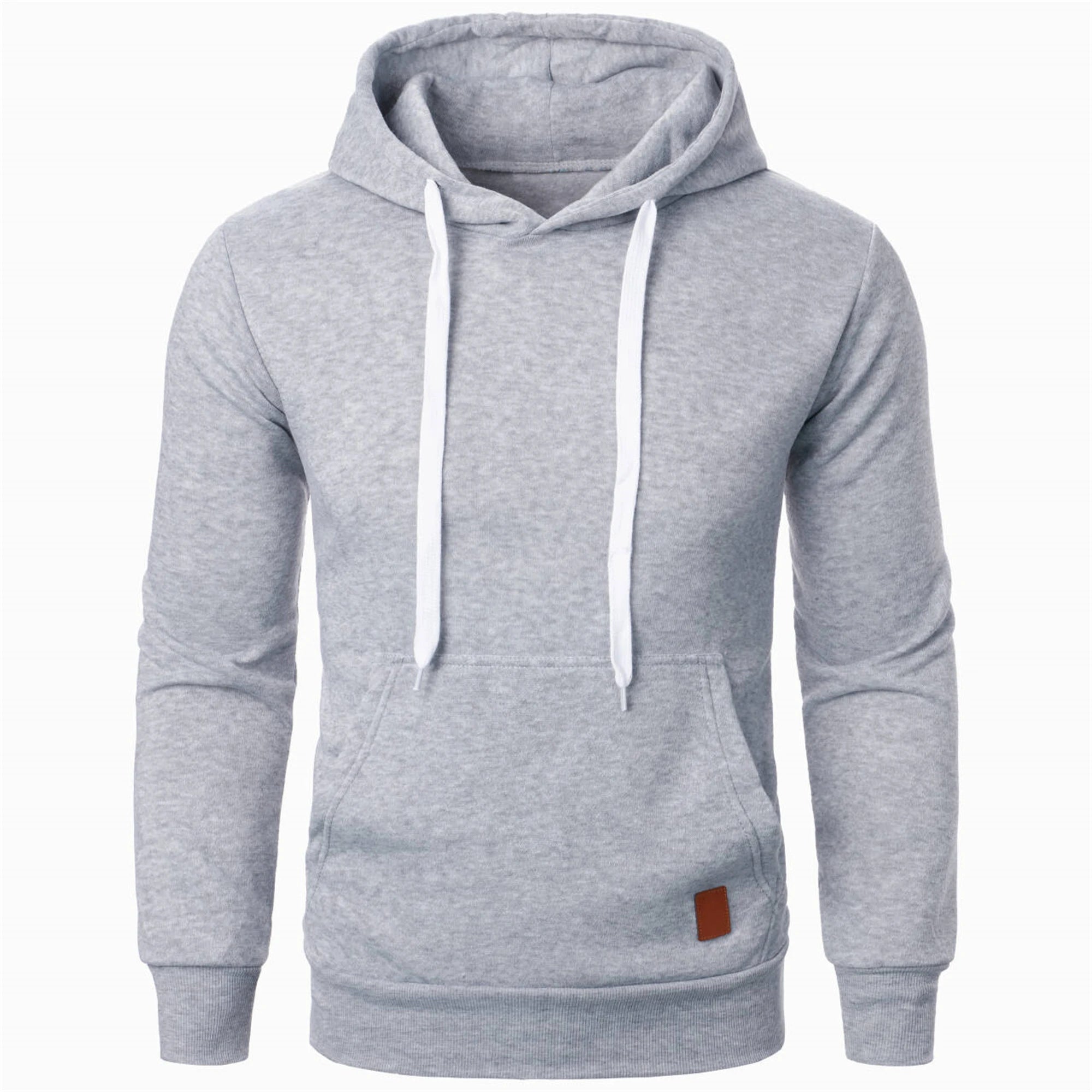 Men's autumn and winter solid color outdoor sports casual hoodie top