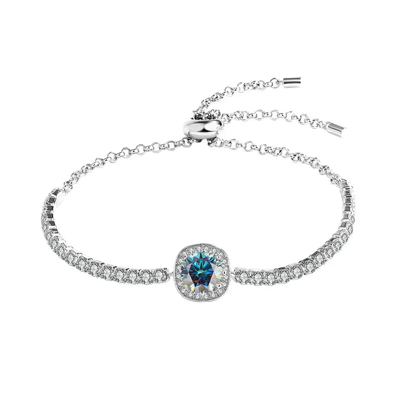 Pulseira Moissanite 1ct Prata 925 Feminina