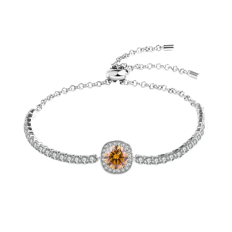 Pulseira Moissanite 1ct Prata 925 Feminina