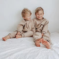 2025 Winter New Children Fleece Sports Set Boys Girls Plus Velvet Thick Sweatshirt + Sweat Pants 2pcs Suit Kids Warm Outfits