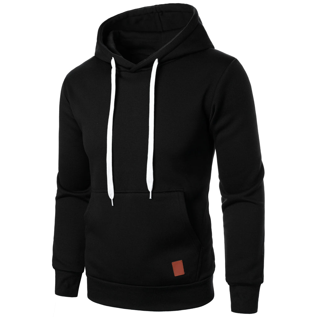 Men's autumn and winter solid color outdoor sports casual hoodie top