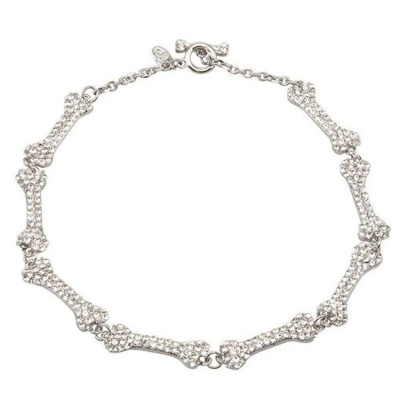 Choker Strass Corrente Clavícula Elegante