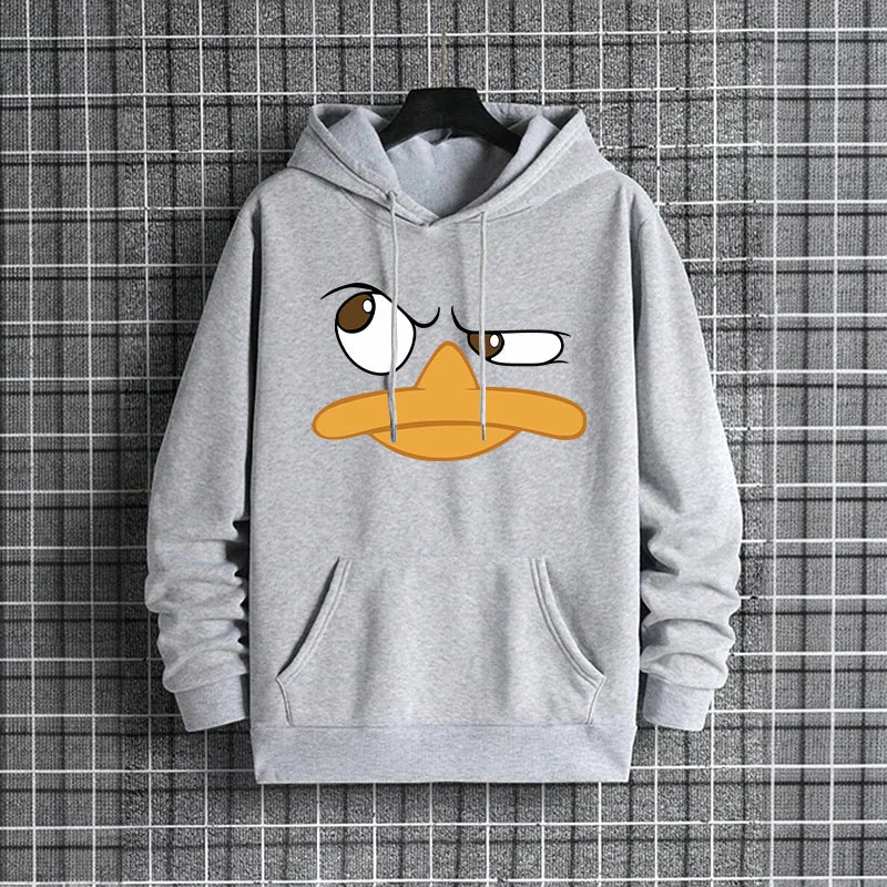 Funy Cartoon Duck Men Hoodies Male Trendy Casual Autumn Winter Style Hoody 2025 Streetwear Fashion Hip Hop Hooded Sweatshirt