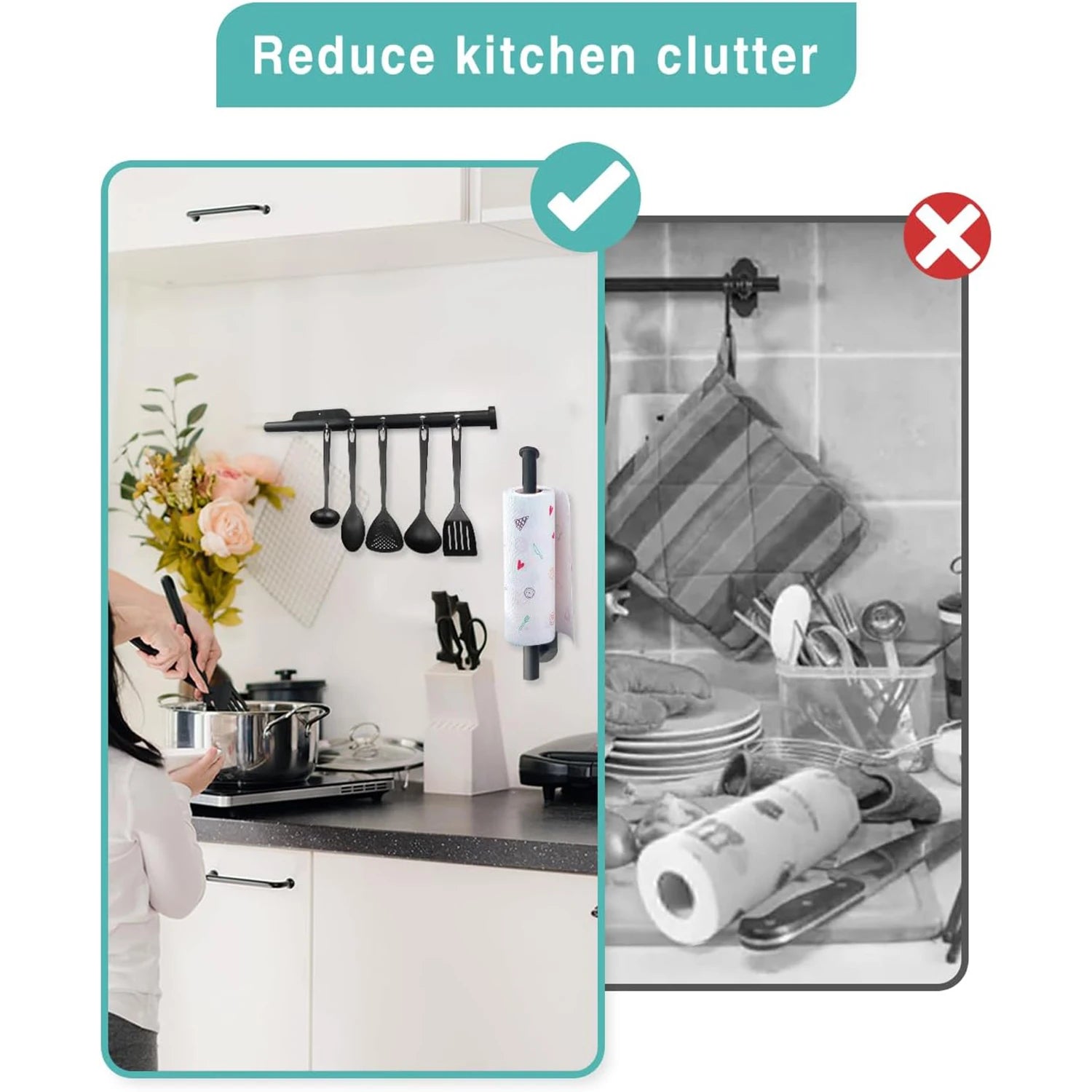 Suporte Adesivo para Papel Toalha de Cozinha e Banheiro