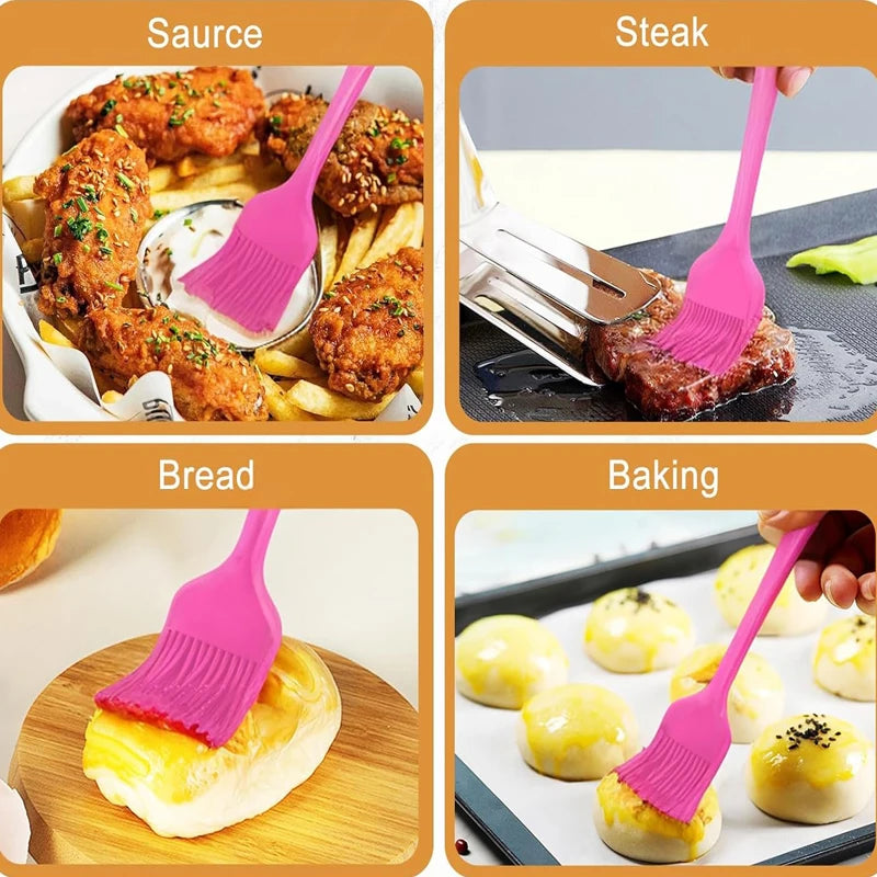 Silicone Oil Brush Basting Pastry Brush Heat Resistant Barbecue Brush Nonstick Butter Brush BBQ Cooking Baking Tool Oil Brush Se