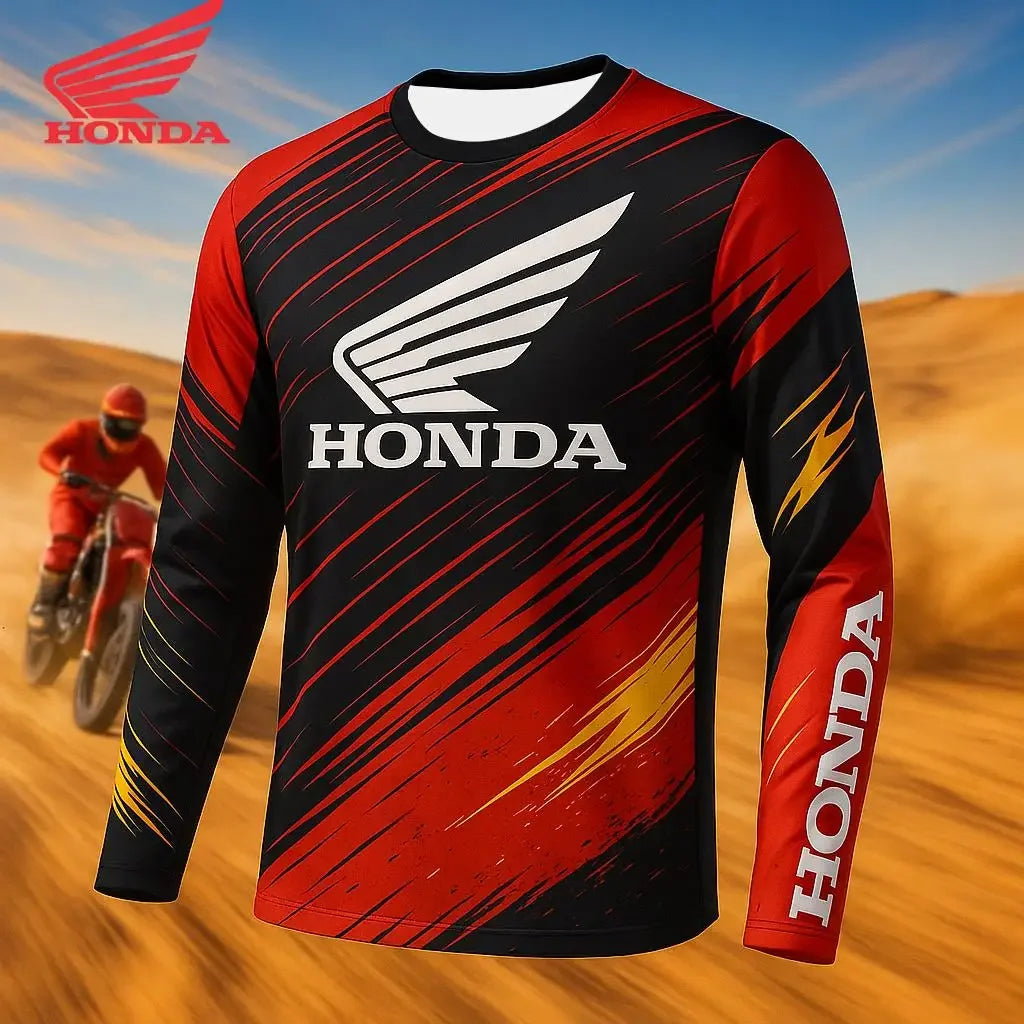 Honda 2026 Summer New Off-Road Motorcycle Riding T-Shirt Breathable Sportswear Men and Women Riding Clothes