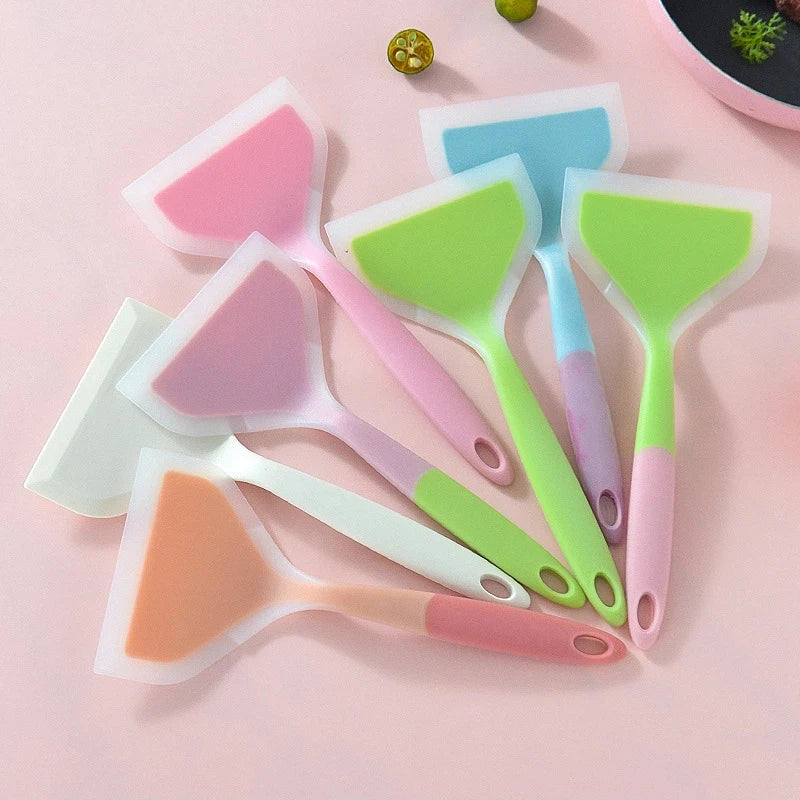 Pie Silicone Spatula Kitchen Non Stick Silicone Spatula High Temperature Resistant Beef Meat Egg Spatula Pizza Cooking Tools