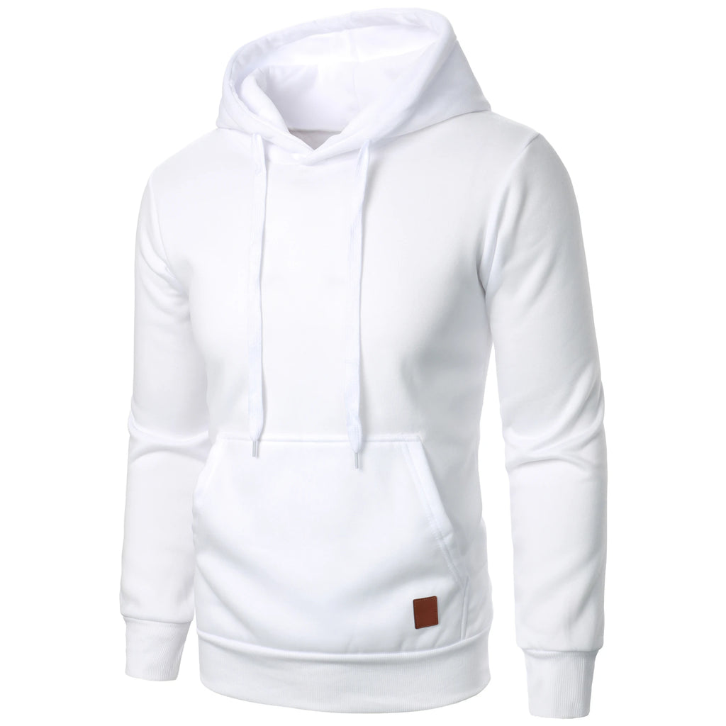 Men's autumn and winter solid color outdoor sports casual hoodie top