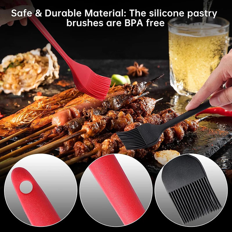 Silicone Oil Brush Basting Pastry Brush Heat Resistant Barbecue Brush Nonstick Butter Brush BBQ Cooking Baking Tool Oil Brush Se