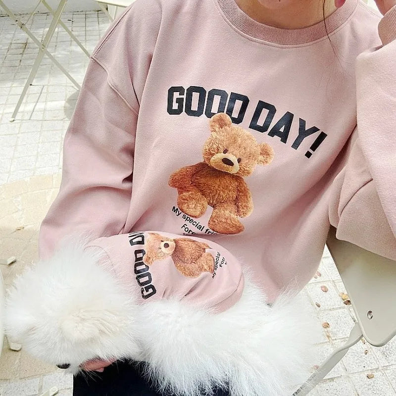 Autumn Dog Hoodies Cute Print Dog Clothing Fashion Puppy Sweatshirt Cartoon Bear Cat Hoodies Pet Pullovers Bichon Frise Costumes