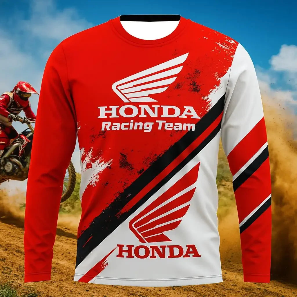Honda 2026 Summer New Off-Road Motorcycle Riding T-Shirt Breathable Sportswear Men and Women Riding Clothes