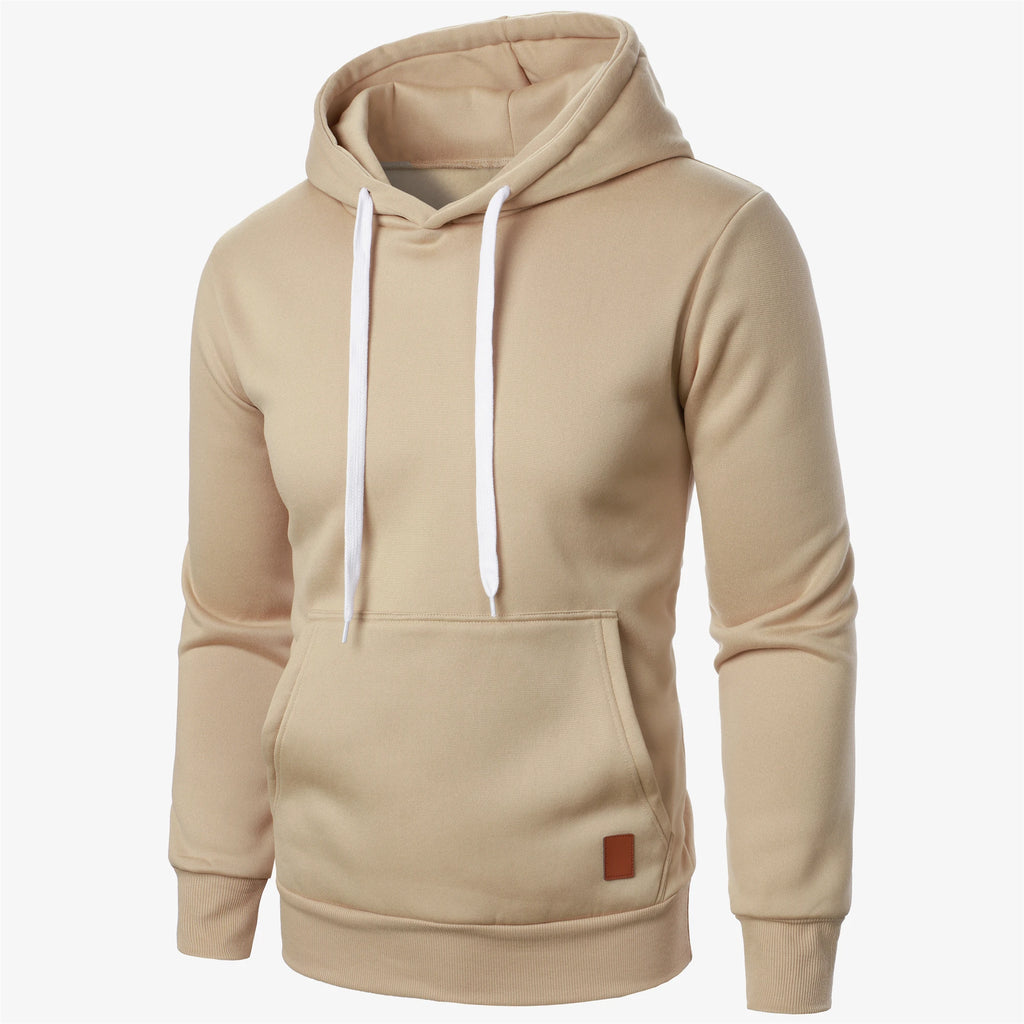 Men's autumn and winter solid color outdoor sports casual hoodie top