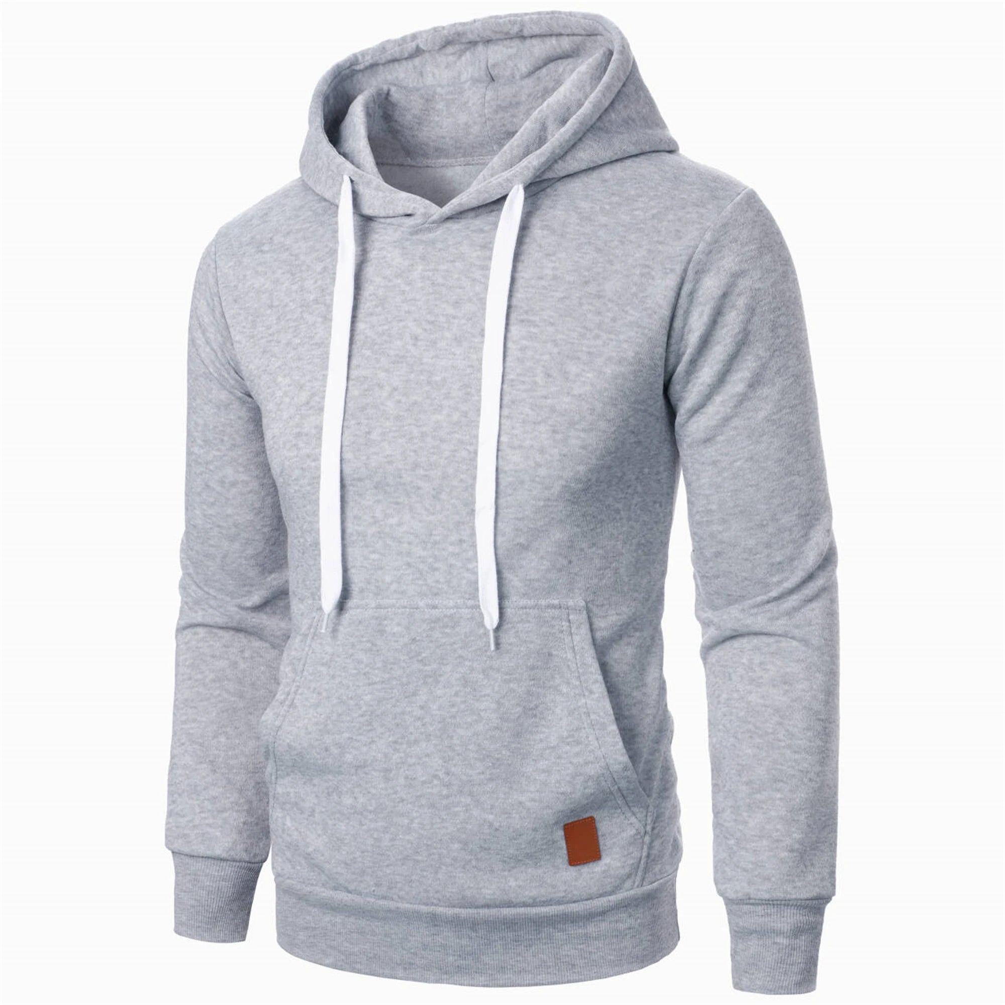Men's autumn and winter solid color outdoor sports casual hoodie top