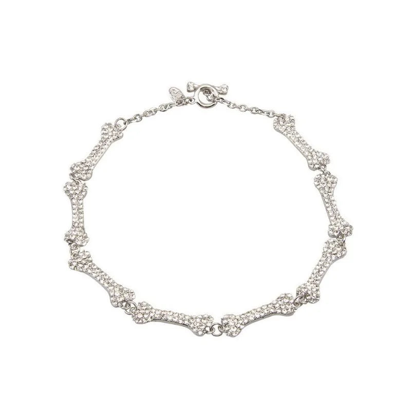 Choker Strass Corrente Clavícula Elegante