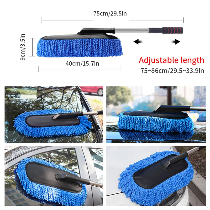 Mop de Microfibra para Lavagem de Carro com Cabo Extensível